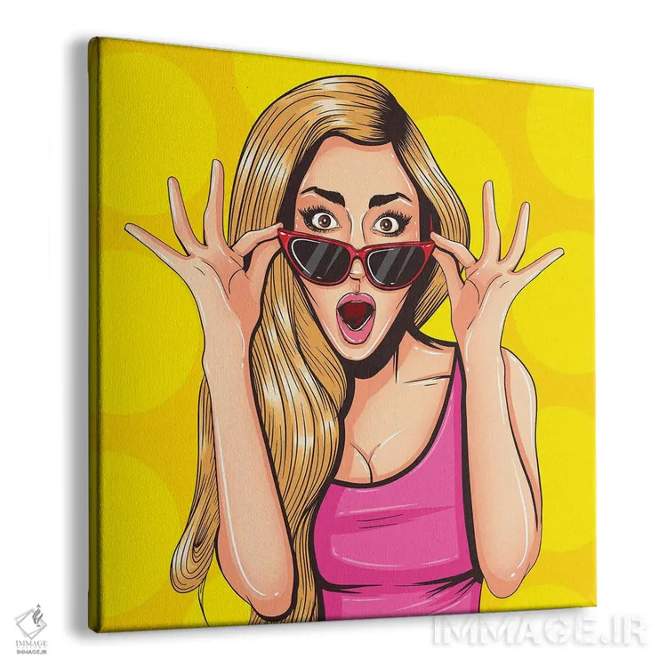تابلو پوستر تبلیغاتی پاپ آرت قدیمی - دختر زیبای سردرگم اثر دپوزیت فوتوز (سایت بانک تصویر) - نمای پرسپکتیو محصول