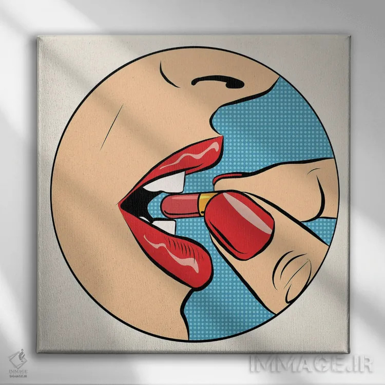 تابلو قرص خوردن اثر دپوزیت فوتوز (سایت بانک تصویر) - نمای روبهرو روی دیوار