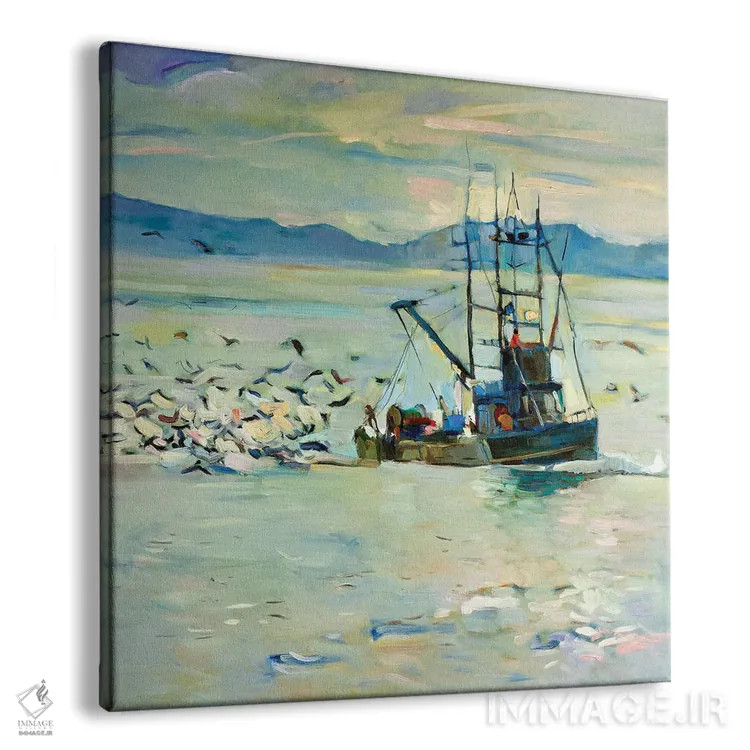 تابلو قایق ماهیگیری اثر بوروجُینت - نمای پرسپکتیو محصول