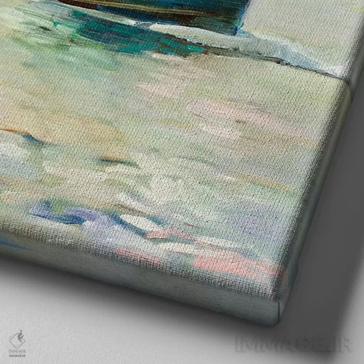 تابلو قایق ماهیگیری اثر بوروجُینت - نمای نزدیک بافت بوم