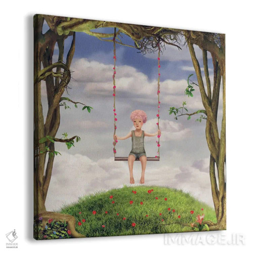 تابلو تصویرسازی پسری در باغ اثر ناتامک - نمای پرسپکتیو محصول