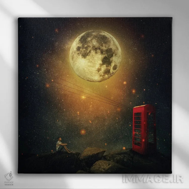 تابلو ندای کیهانی اثر سایکوشَدو (نام کاربری/نام هنری) - نمای روبهرو روی دیوار