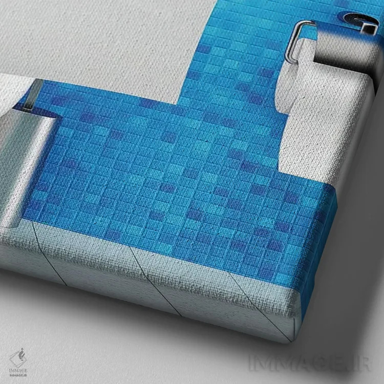 تابلو بوکسور نشسته روی سنگ توالت در حال مطالعه اثر هلگا۱۹۸۱ (هنرمند دیجیتال) - نمای نزدیک بافت بوم