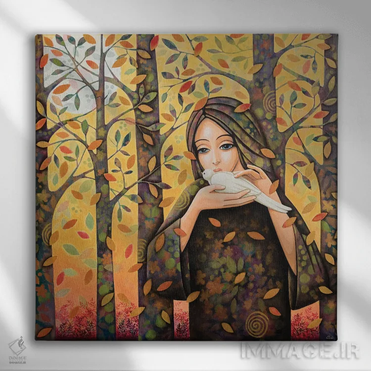 تابلو نوازش پاییزی اثر دنیلا پرزیوزو اینوالر - نمای روبهرو روی دیوار