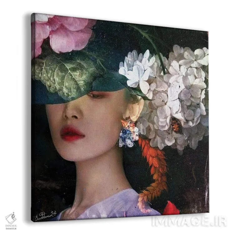 تابلو بانویی با یاس سفید اثر دومینیک بادوئل - نمای پرسپکتیو محصول