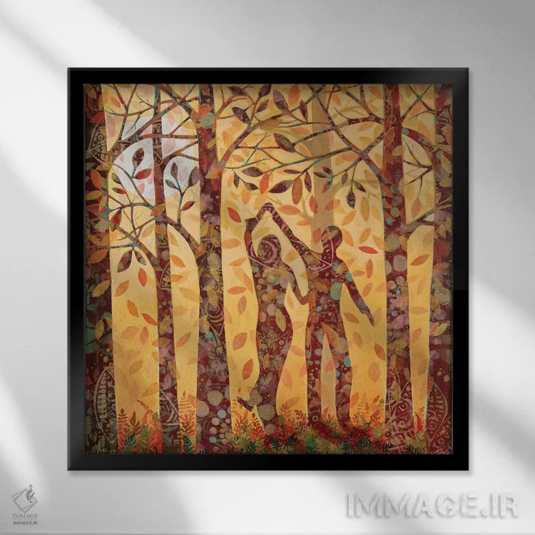 تابلو رقص پاییزی اثر دنیلا پرزیوزو اینوالر - نمای قابدار مشکی