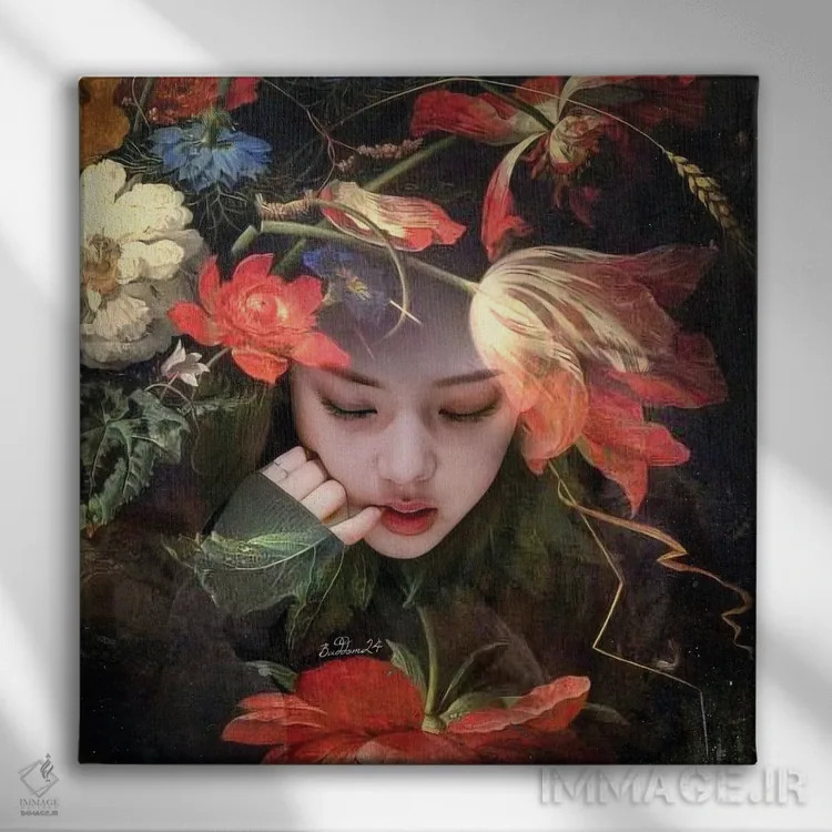 تابلو رویای گلها اثر دومینیک بادوئل - نمای روبهرو روی دیوار