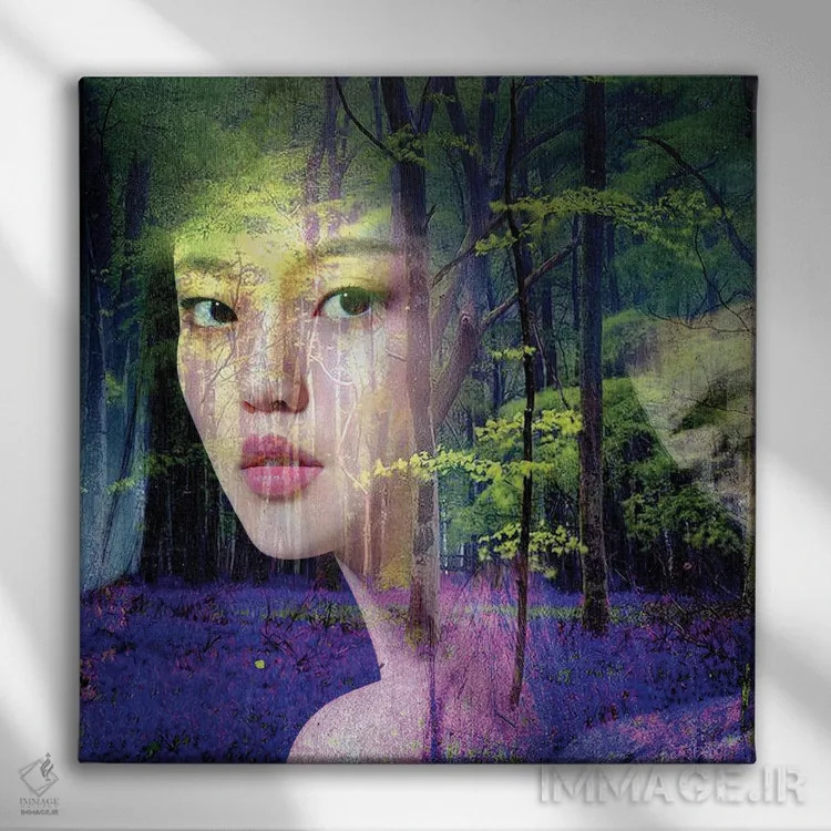 تابلو زنگولهآبی (نوعی گل) اثر دومینیک بادوئل - نمای روبهرو روی دیوار