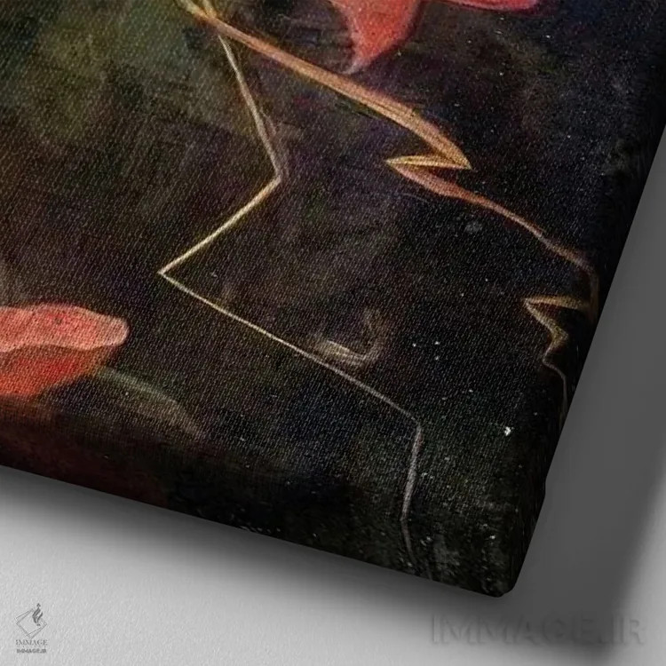 تابلو رویای گلها اثر دومینیک بادوئل - نمای نزدیک بافت بوم