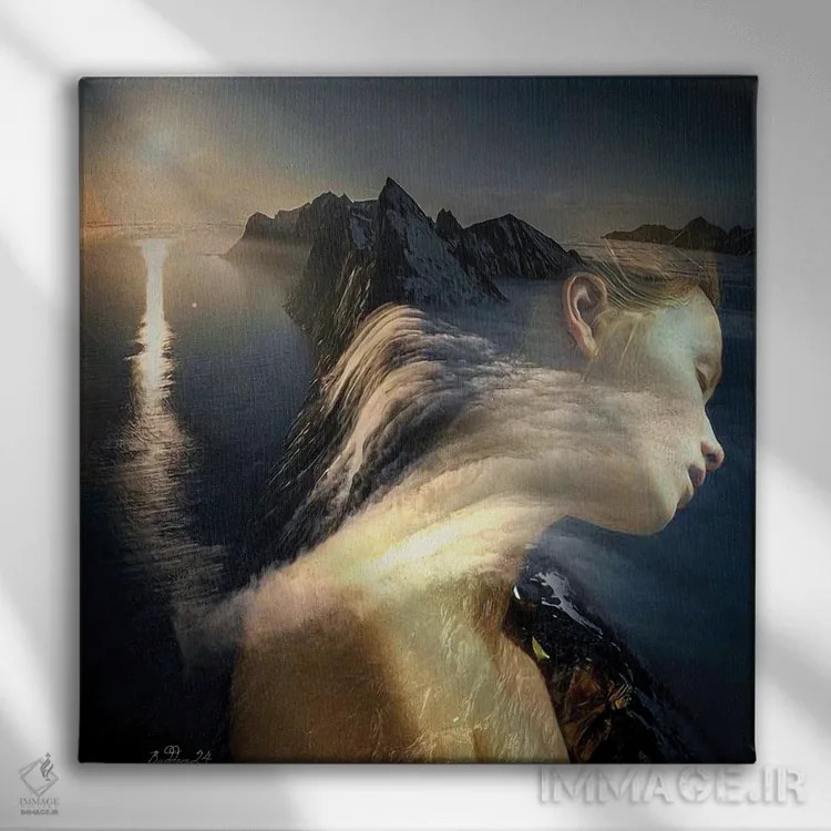 تابلو سفر به لبهٔ جهان اثر دومینیک بادوئل - نمای روبهرو روی دیوار