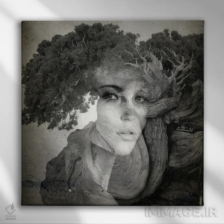 تابلو هامادریاد (پری درختان) اثر دومینیک بادوئل - نمای روبهرو روی دیوار
