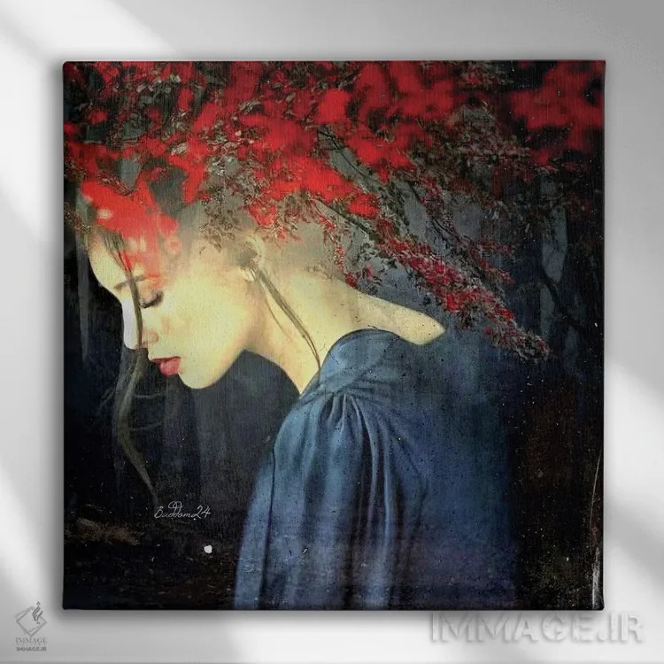 تابلو کوزت (نام فرانسوی/شخصیت رمان بینوایان) اثر دومینیک بادوئل - نمای روبهرو روی دیوار