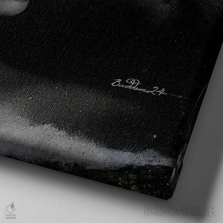 تابلو ساعات تاریک اثر دومینیک بادوئل - نمای نزدیک بافت بوم