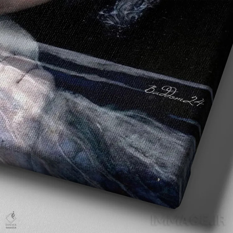 تابلو عروسک موج اثر دومینیک بادوئل - نمای نزدیک بافت بوم