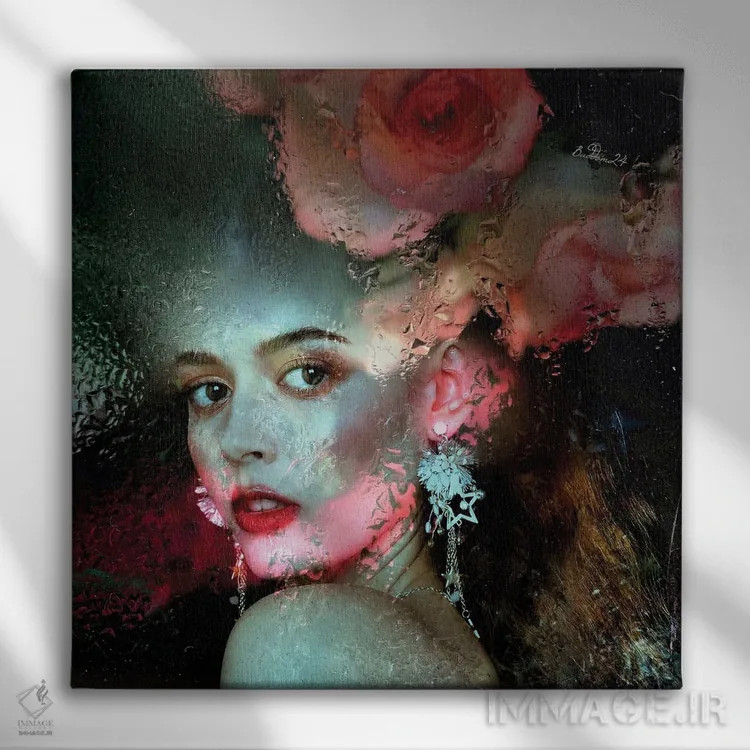 تابلو زندگی به رنگ صورتی اثر دومینیک بادوئل - نمای روبهرو روی دیوار