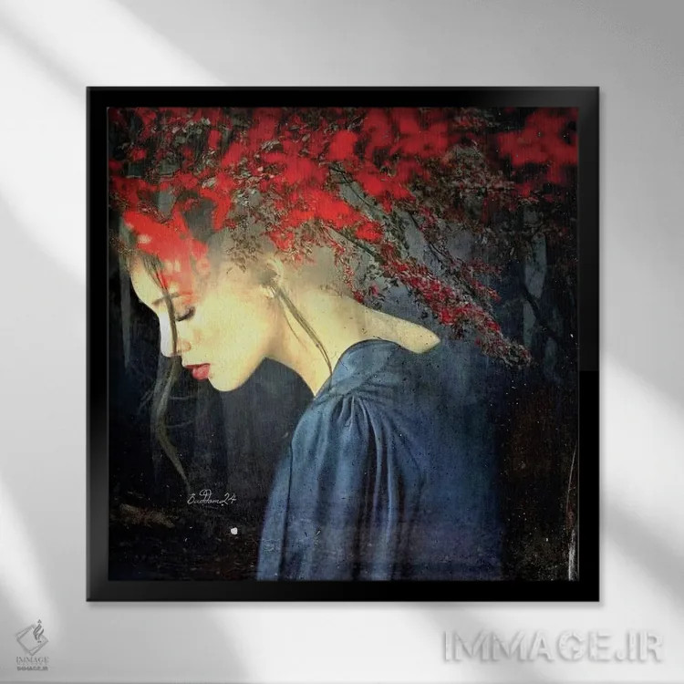 تابلو کوزت (نام فرانسوی/شخصیت رمان بینوایان) اثر دومینیک بادوئل - نمای قابدار مشکی