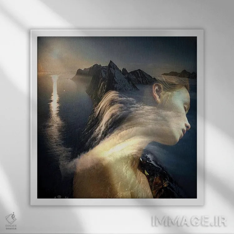 تابلو سفر به لبهٔ جهان اثر دومینیک بادوئل - نمای قابدار سفید