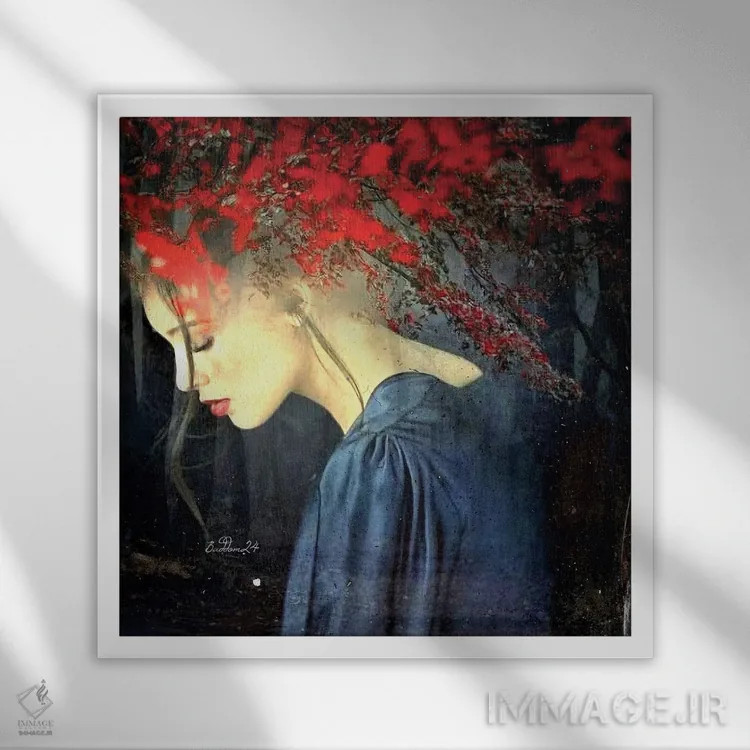 تابلو کوزت (نام فرانسوی/شخصیت رمان بینوایان) اثر دومینیک بادوئل - نمای قابدار سفید