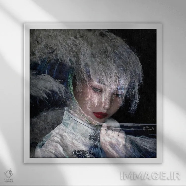 تابلو عروسک موج اثر دومینیک بادوئل - نمای قابدار سفید