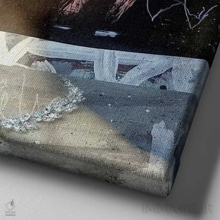 تابلو ملکهٔ انتزاع اثر دومینیک بادوئل - نمای نزدیک بافت بوم