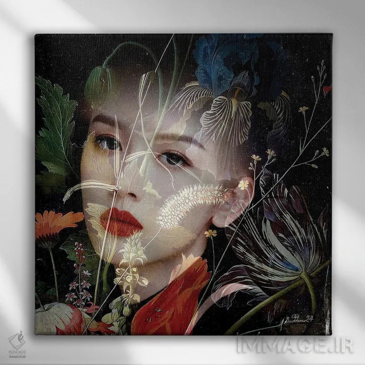 تابلو هرباریوم (گلآرایی خشک) اثر دومینیک بادوئل - نمای روبهرو روی دیوار