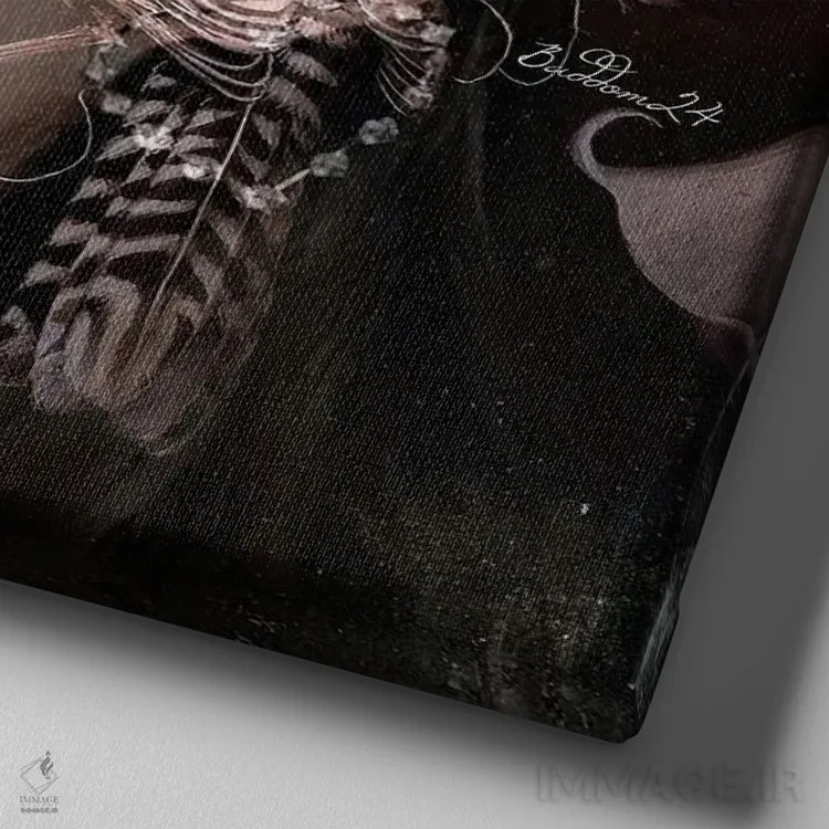 تابلو سیندرلا اثر دومینیک بادوئل - نمای نزدیک بافت بوم