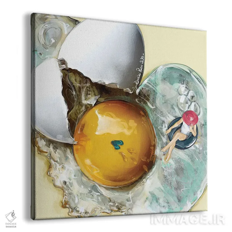 تابلو تخم مرغ نیمروی آفتابی اثر داریا روسو - نمای پرسپکتیو محصول