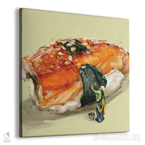 تابلو در حال تهیهٔ ماکی (رول سوشی) اثر داریا روسو - نمای پرسپکتیو محصول