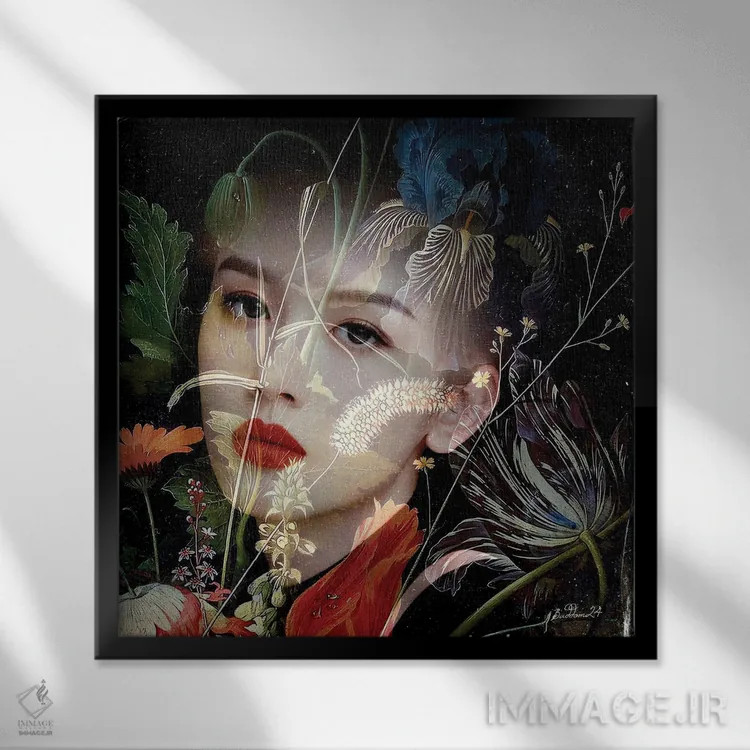 تابلو هرباریوم (گلآرایی خشک) اثر دومینیک بادوئل - نمای قابدار مشکی