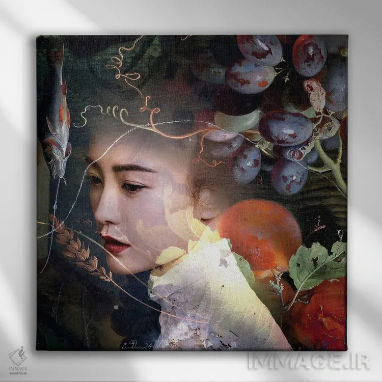 تابلو توتی فروتی (مخلوط میوه) اثر دومینیک بادوئل - نمای روبهرو روی دیوار