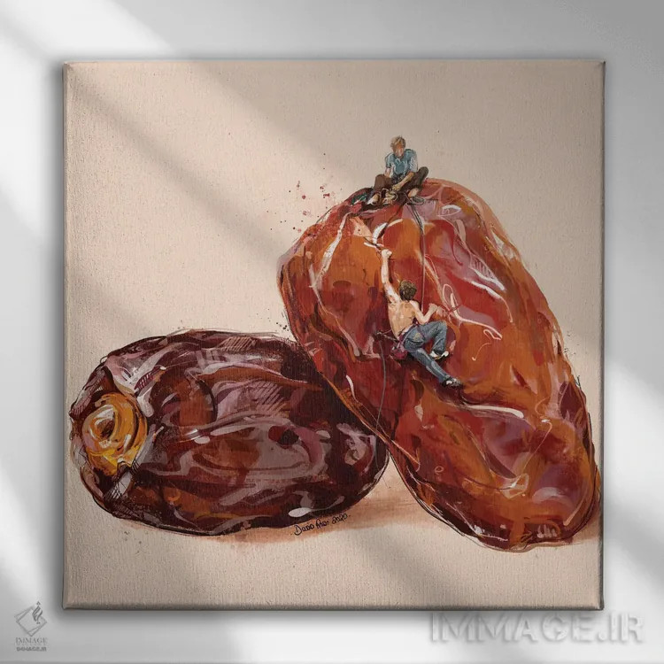 تابلو دیوار خرما اثر داریا روسو - نمای روبهرو روی دیوار
