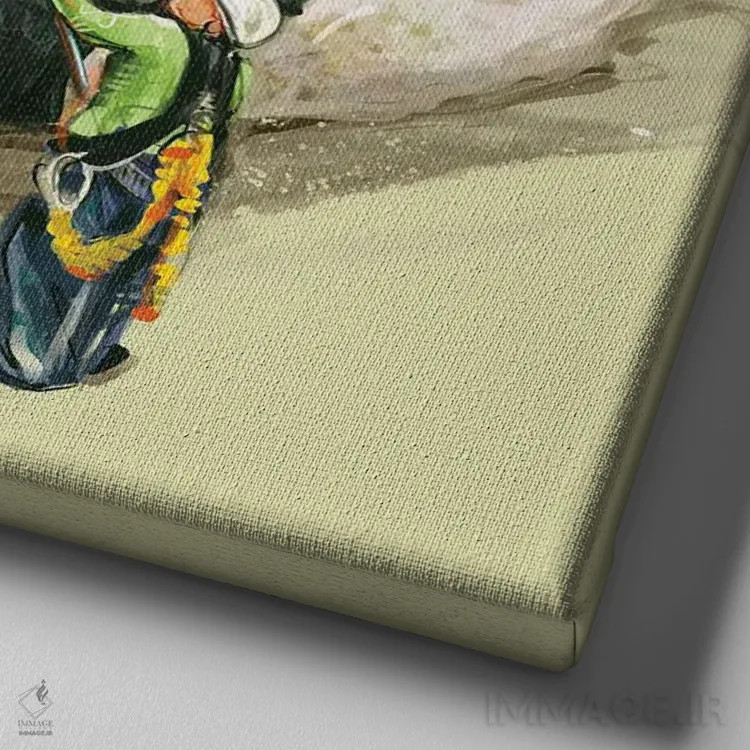 تابلو در حال تهیهٔ ماکی (رول سوشی) اثر داریا روسو - نمای نزدیک بافت بوم