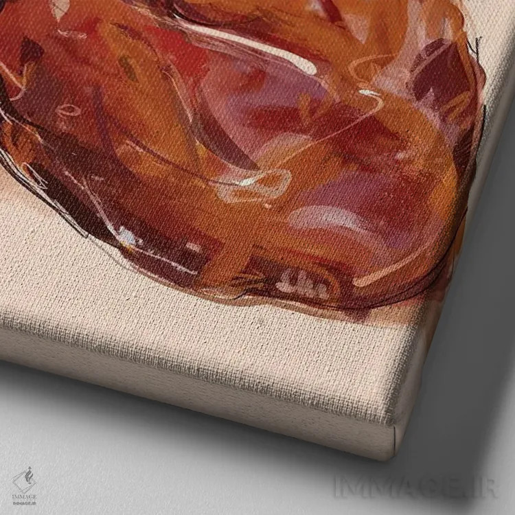 تابلو دیوار خرما اثر داریا روسو - نمای نزدیک بافت بوم