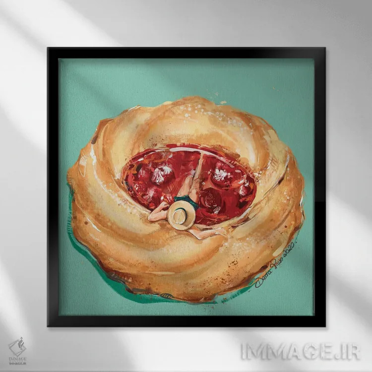 تابلو تازهکنندهٔ توتها اثر داریا روسو - نمای قابدار مشکی