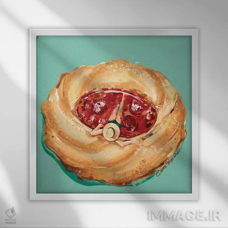 تابلو تازهکنندهٔ توتها اثر داریا روسو - نمای قابدار سفید