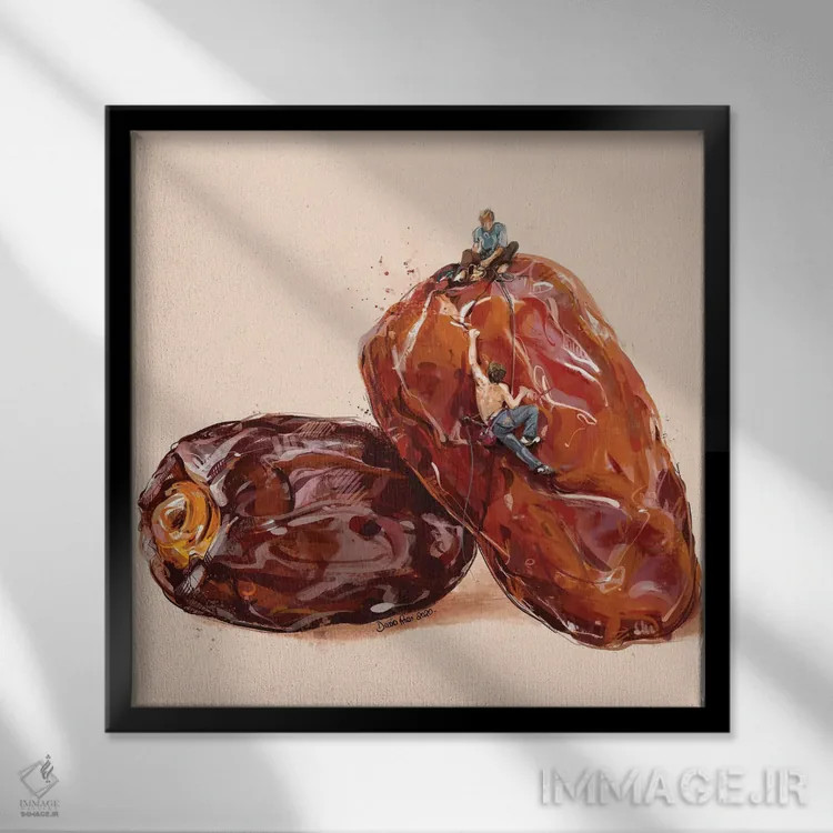 تابلو دیوار خرما اثر داریا روسو - نمای قابدار مشکی