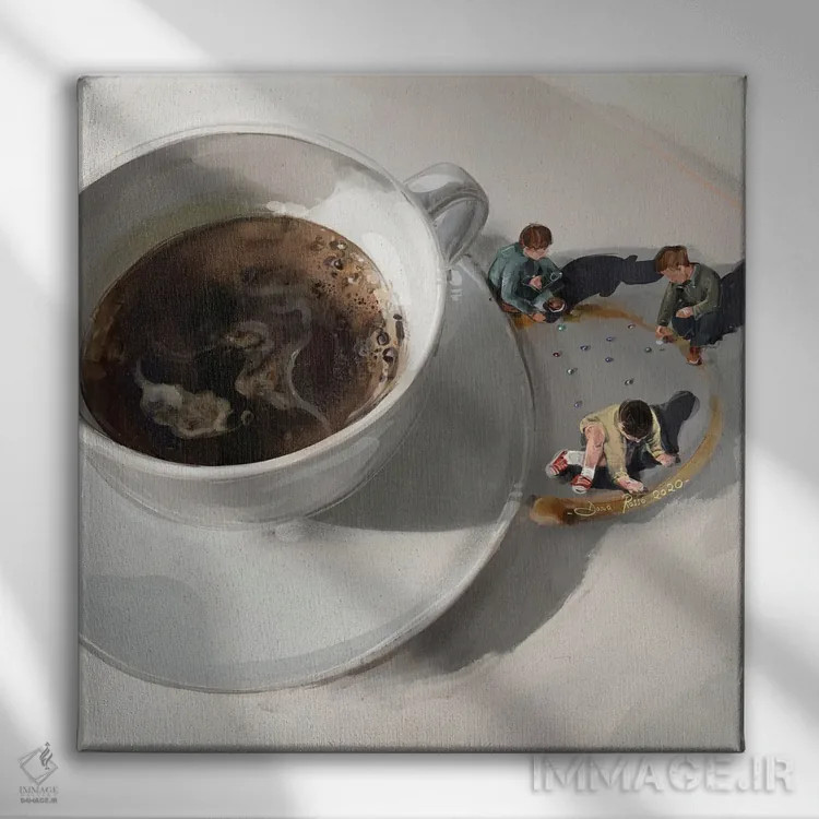 تابلو در ستایش زندگی ساده اثر داریا روسو - نمای روبهرو روی دیوار