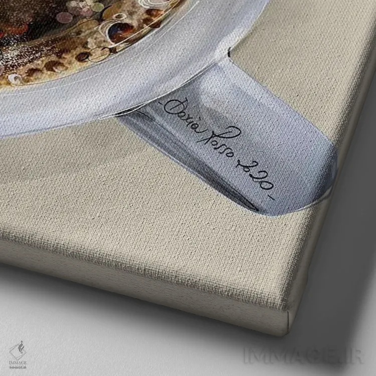 تابلو صبح سهشنبه اثر داریا روسو - نمای نزدیک بافت بوم