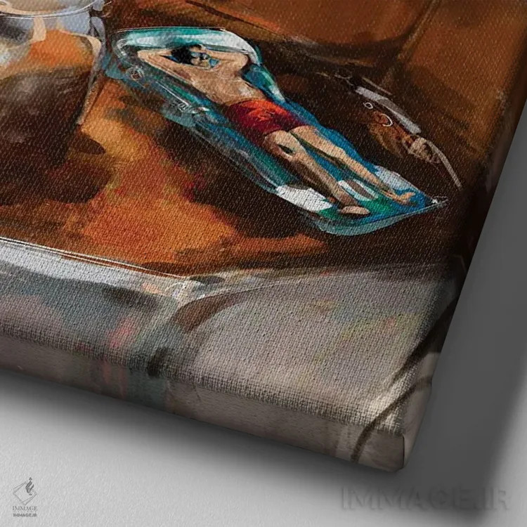 تابلو یکم بده اثر داریا روسو - نمای نزدیک بافت بوم