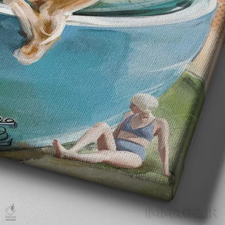 تابلو صبح یکشنبه اثر داریا روسو - نمای نزدیک بافت بوم