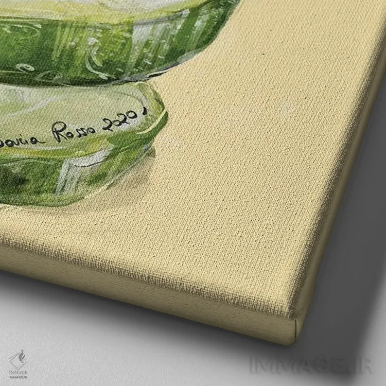 تابلو دستیابی به قلههای سبکتر اثر داریا روسو - نمای نزدیک بافت بوم