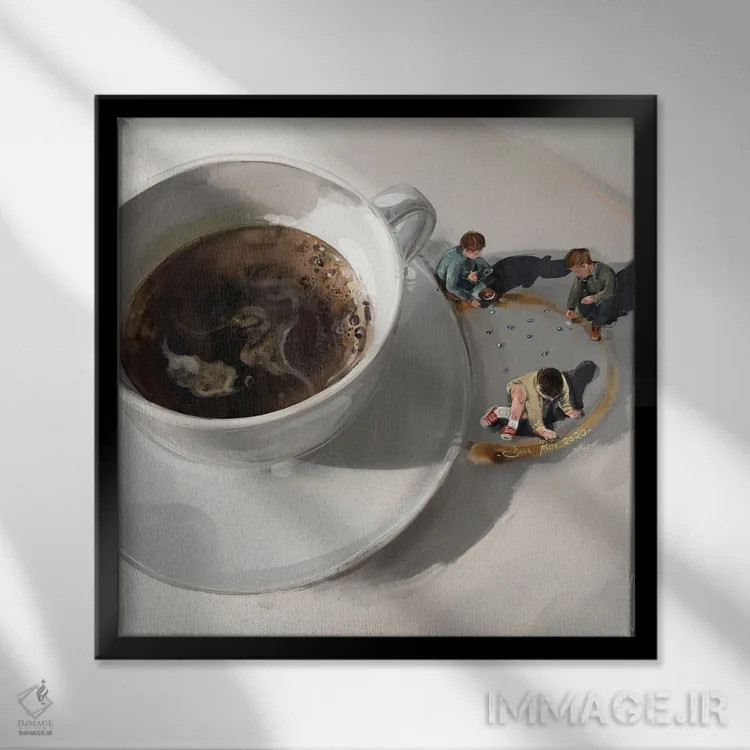 تابلو در ستایش زندگی ساده اثر داریا روسو - نمای قابدار مشکی