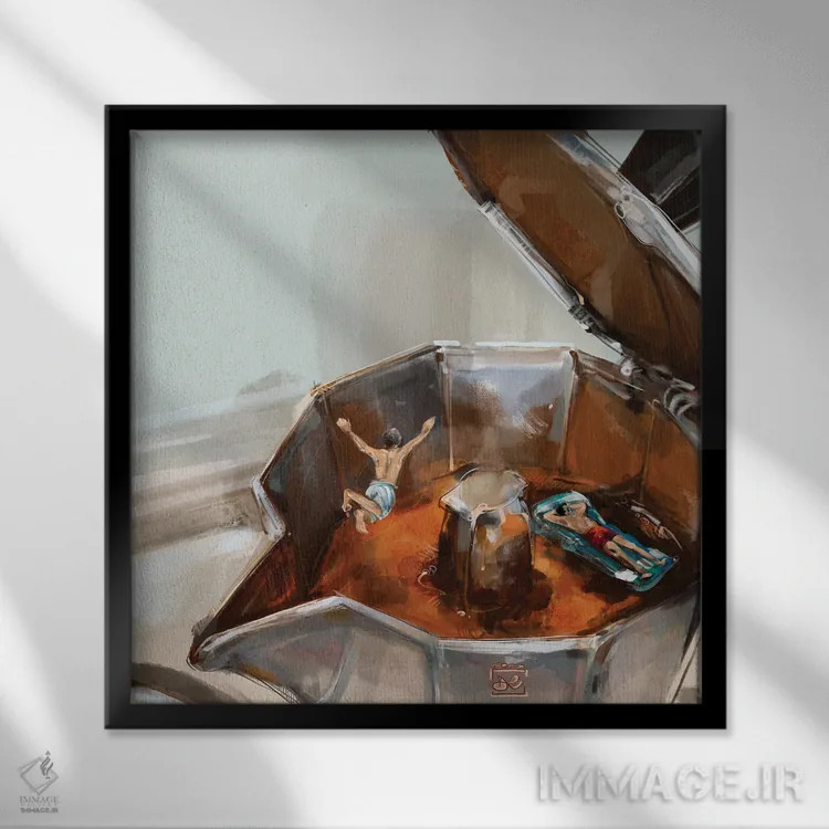 تابلو یکم بده اثر داریا روسو - نمای قابدار مشکی