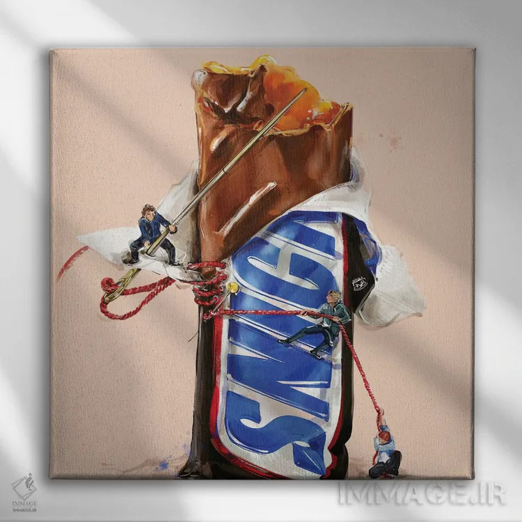 تابلو اسنیکرز (شکلات) اثر داریا روسو - نمای روبهرو روی دیوار