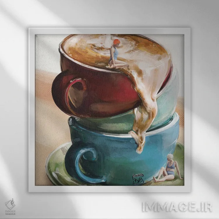 تابلو صبح یکشنبه اثر داریا روسو - نمای قابدار سفید