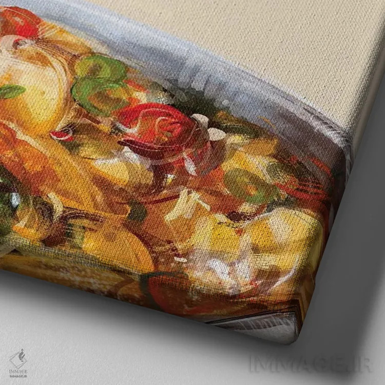 تابلو یوگای ایتالیایی اثر داریا روسو - نمای نزدیک بافت بوم