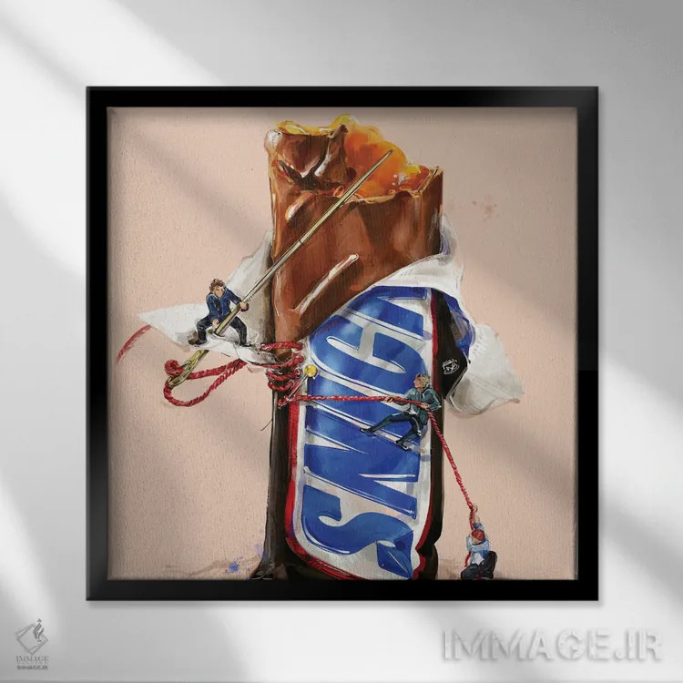 تابلو اسنیکرز (شکلات) اثر داریا روسو - نمای قابدار مشکی