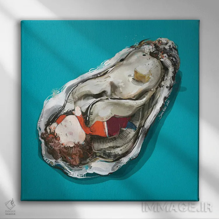 تابلو سخت مشغول خوابیدن اثر داریا روسو - نمای روبهرو روی دیوار