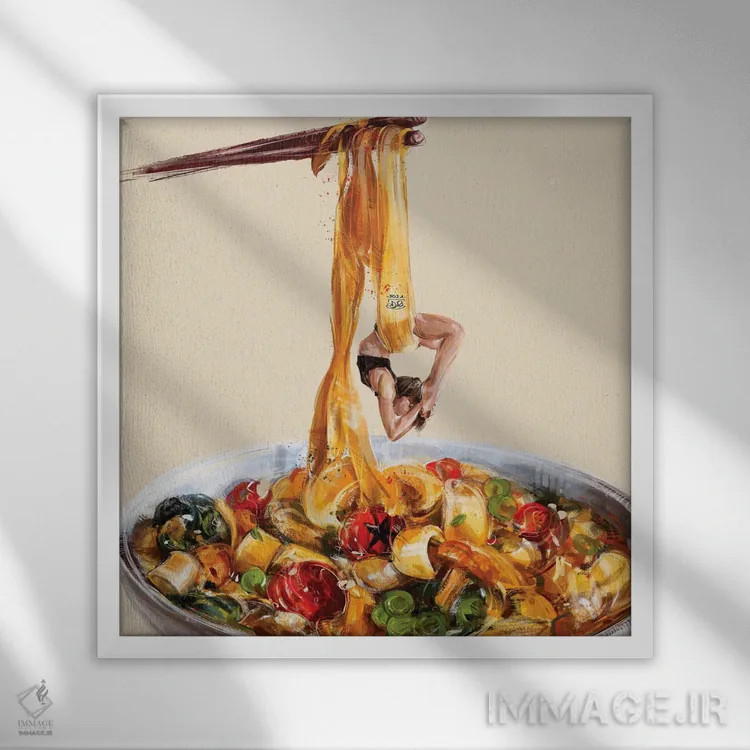 تابلو یوگای ایتالیایی اثر داریا روسو - نمای قابدار سفید