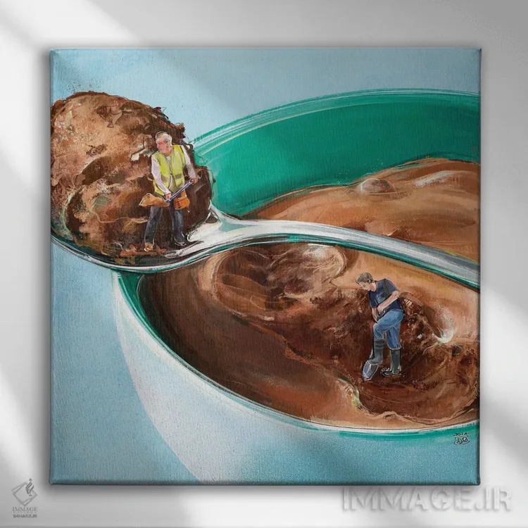 تابلو پوباورگ را بیرون آوردن اثر داریا روسو - نمای روبهرو روی دیوار